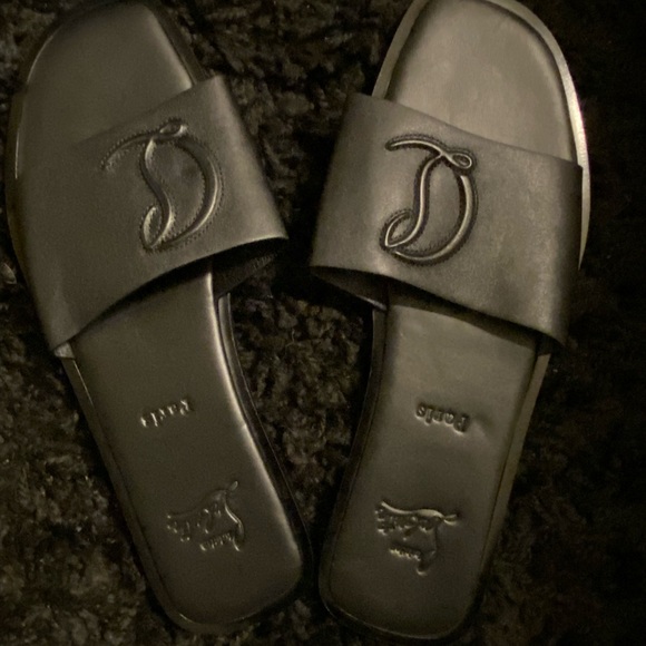 Christian Louboutin
Leather Logo Red Sole Slide Sandals - Picture 8 of 9